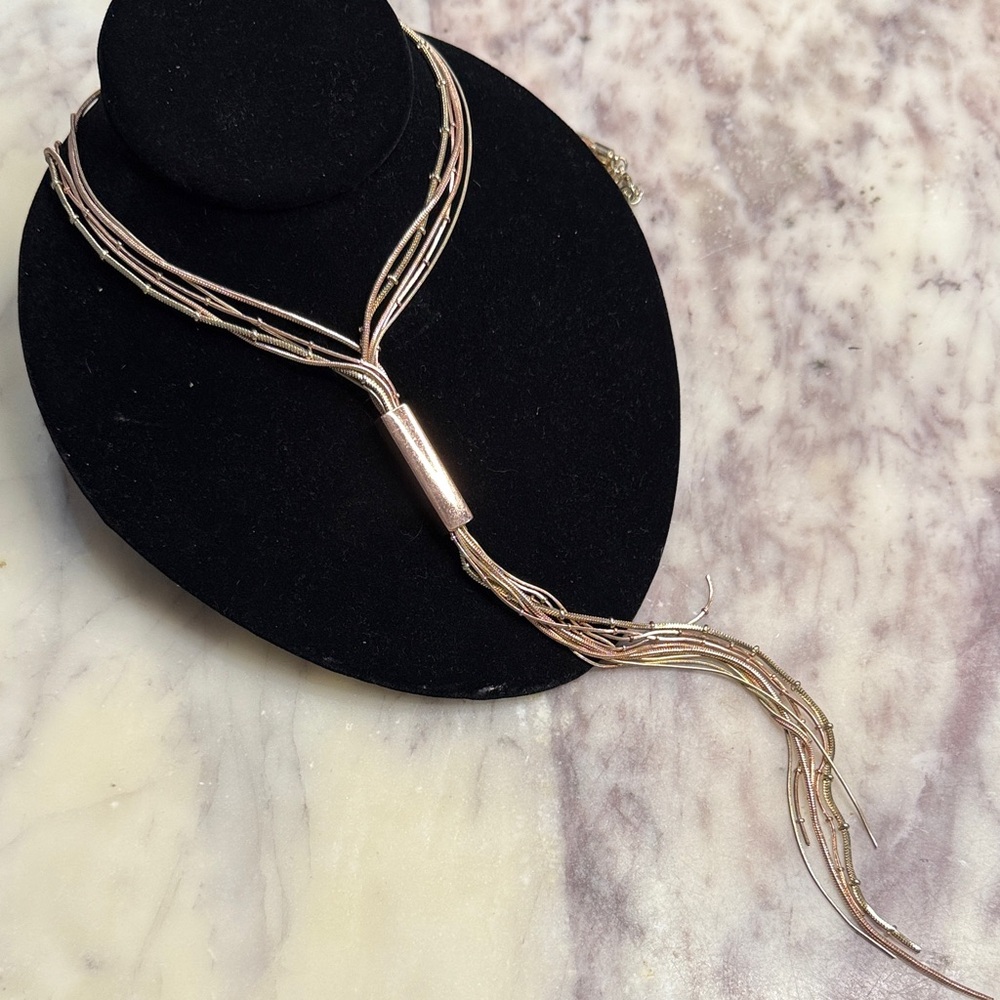 White House Black Market Rose Gold Multi-Strand Necklace